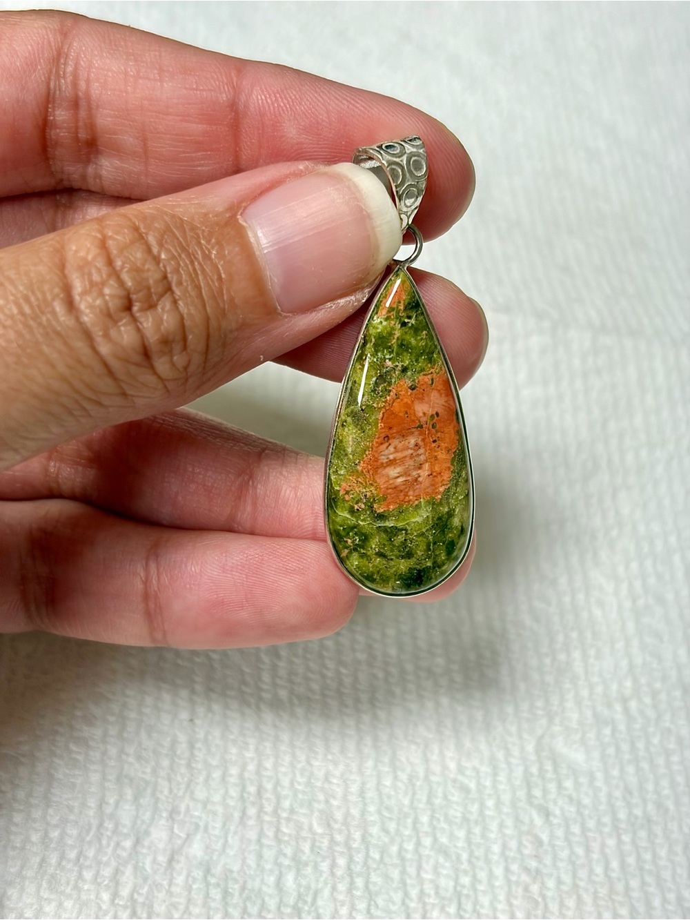 Unakite 925 Silver Pendant